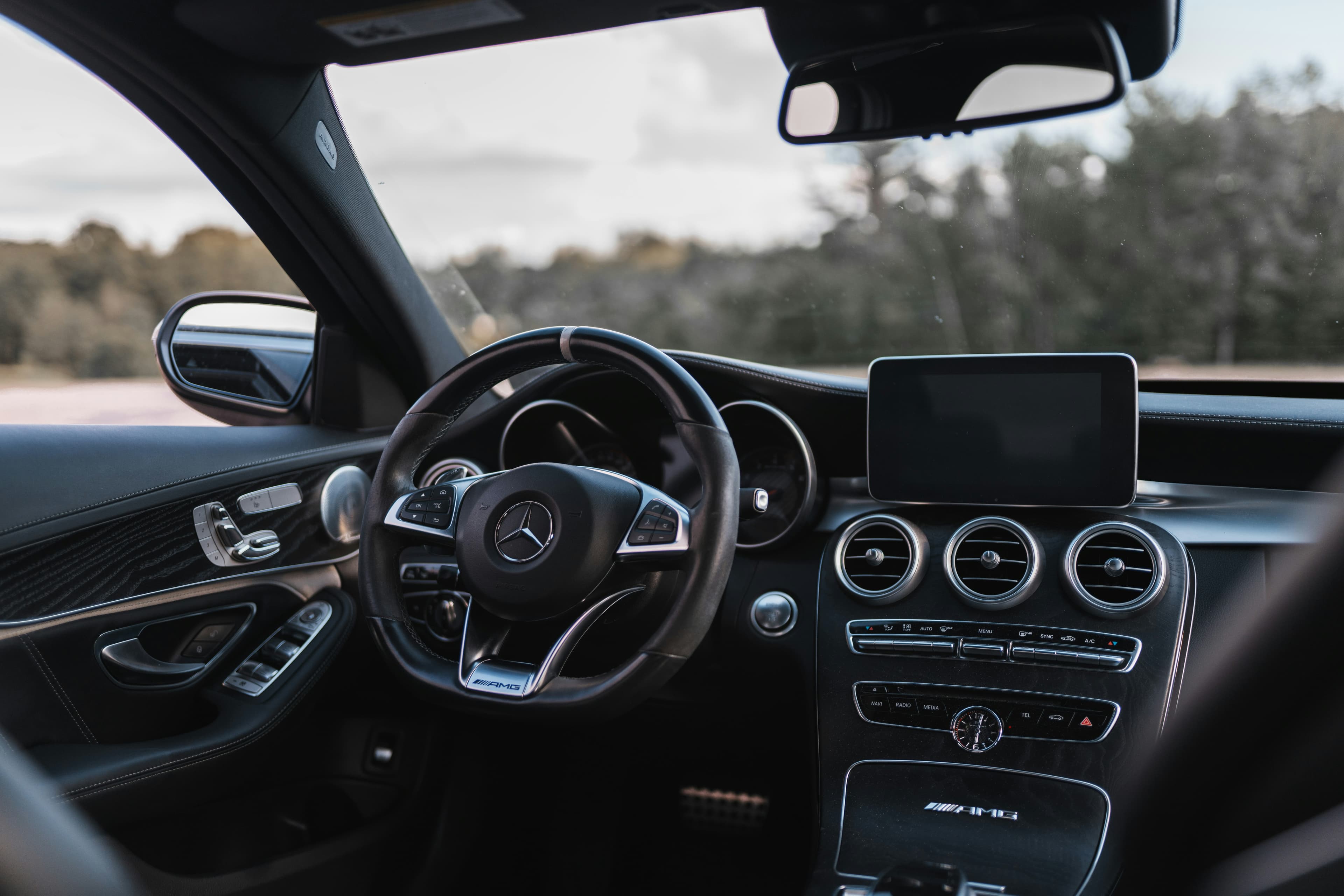 Luxury Mercedes tour vehicle interior with WiFi
